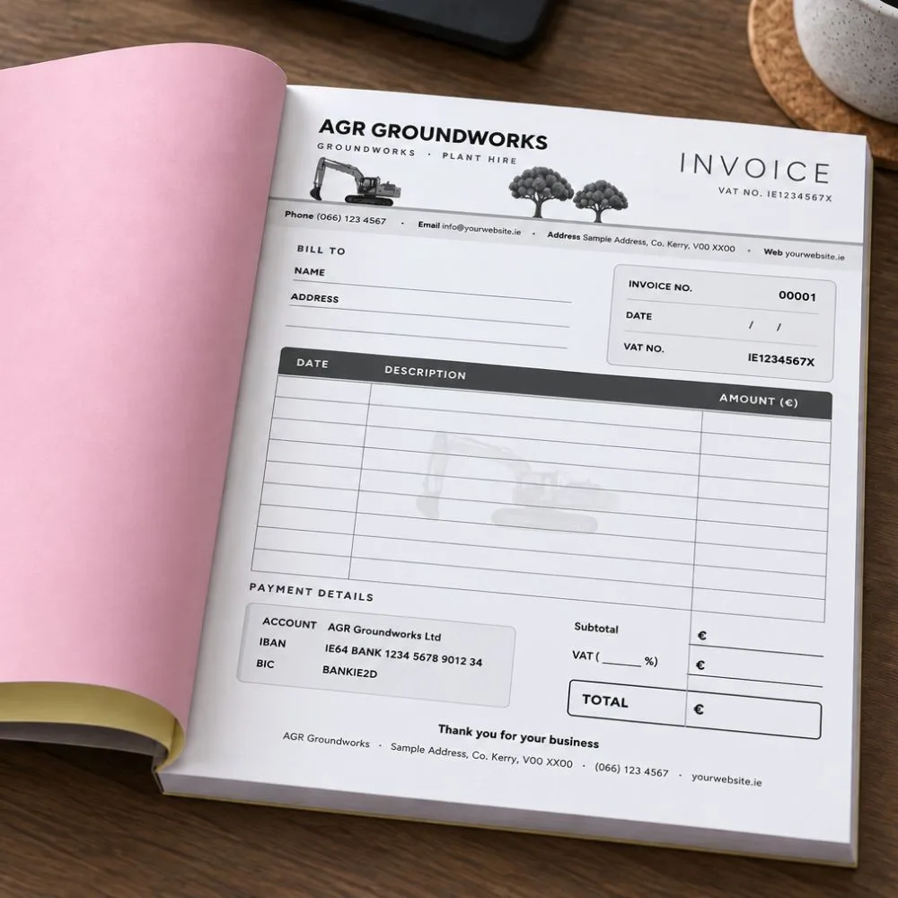 A4 Personalised Invoice Books