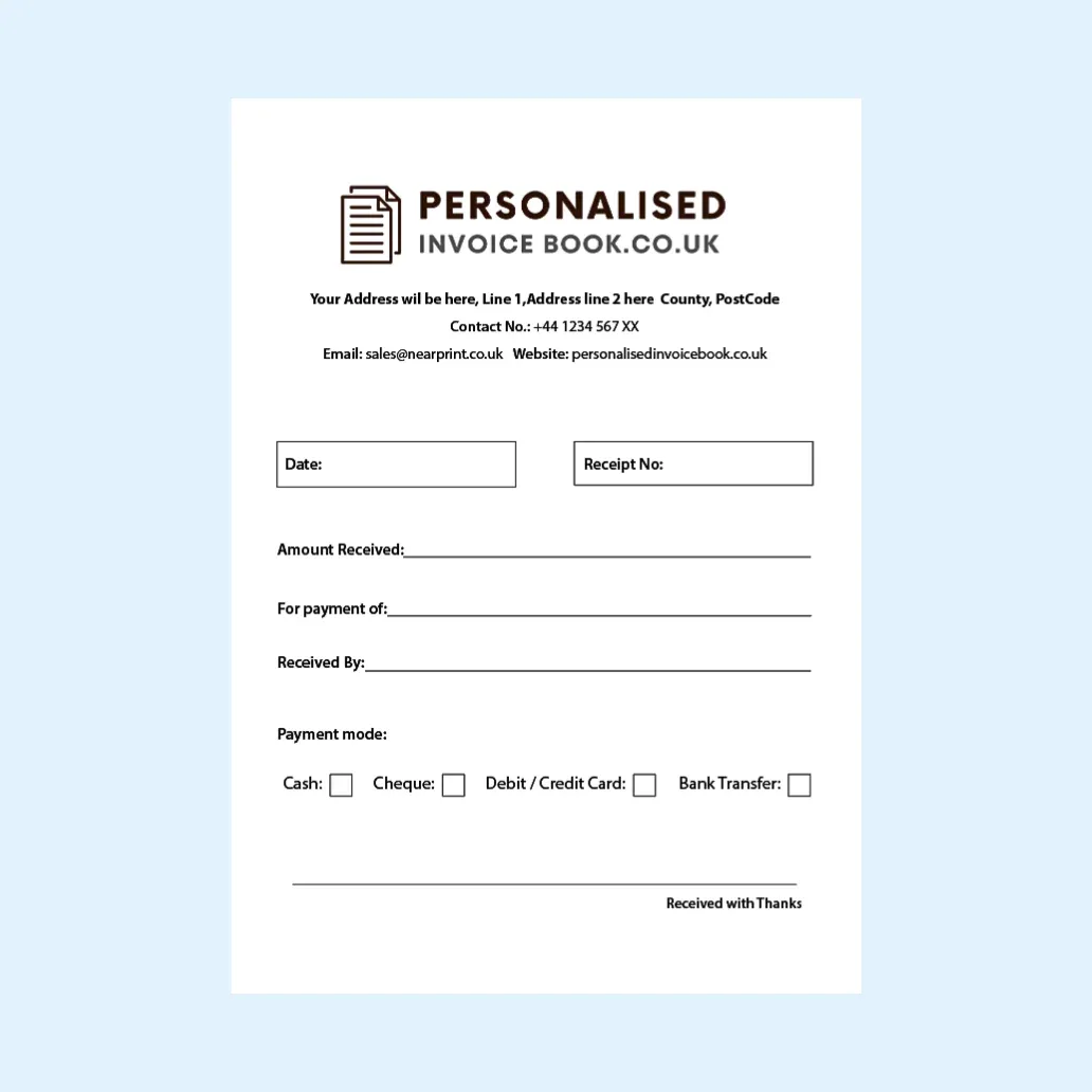 Personalised Receipt Books