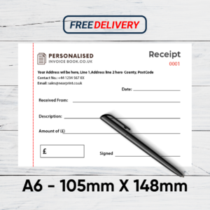 personalised A6 Invoice books